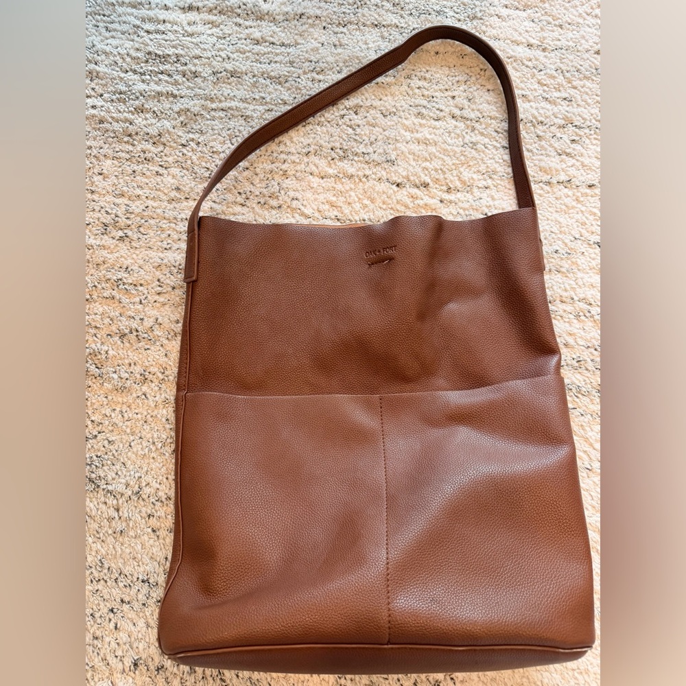 OAK + FORT Chestnut Leather Tote